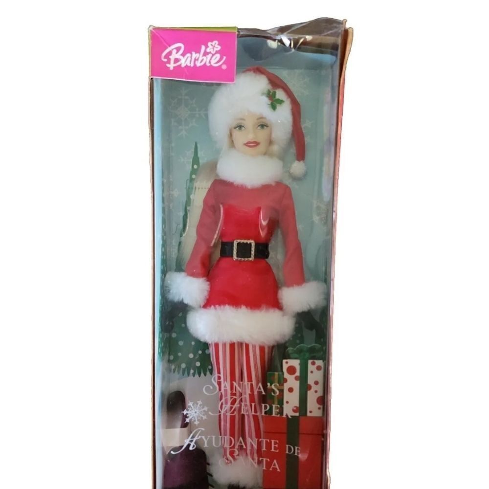 Santa's Helper Barbie Holiday Doll 2004 Ayudante De Santa NIB
